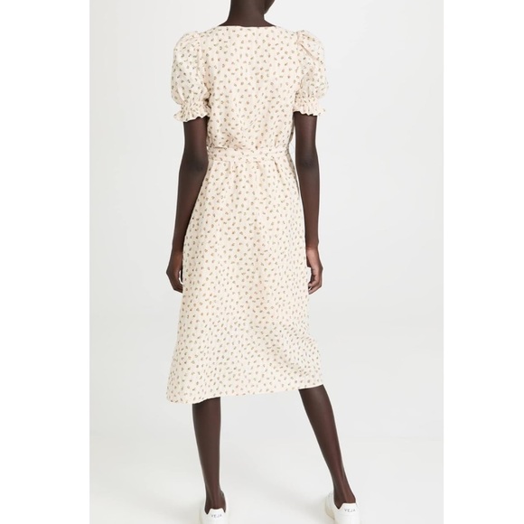 Floral Midi Dress with Short Puff Sleeves - Picture 5 of 10